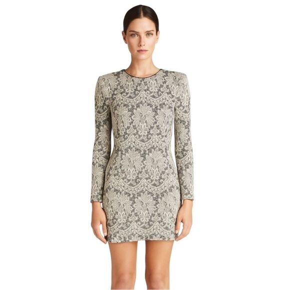 Plein Sud Dresses & Skirts - Plein Sud Brocade Mini Dress NWT FR42 US10 Black Gray White Made in Italy